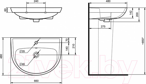 Изображение товара Умывальник Santeri Прайм 131176S0011B0