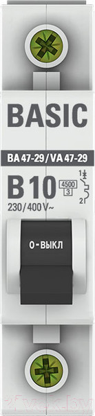 Изображение товара Выключатель автоматический EKF ВА 47-29 1P 10А (B) 4.5кА / mcb4729-1-10-B