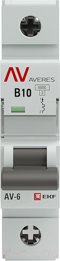 Изображение товара Выключатель автоматический EKF Averes AV-6 1P10A (B) 6kA / mcb6-1-10B-av