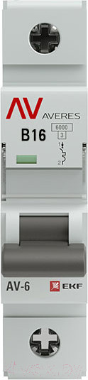 Изображение товара Выключатель автоматический EKF Averes AV-6 1P 16A (B) 6kA / mcb6-1-16B-av