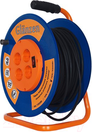 Изображение товара Удлинитель на катушке Glanzen EB-50-009