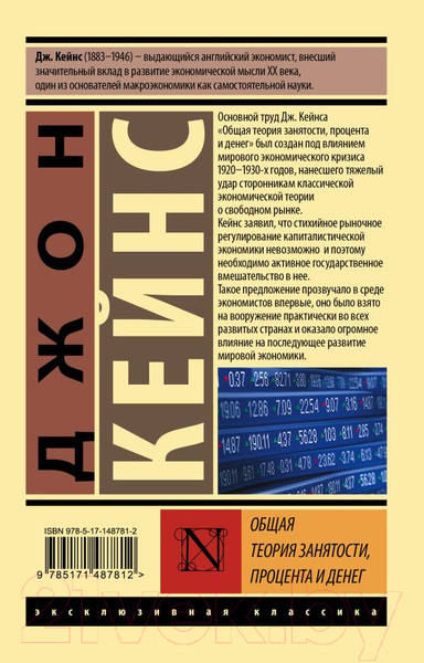 Изображение товара Книга АСТ Общая теория занятости, процента и денег (Кейнс Д.М.)