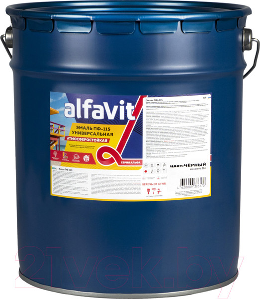 Изображение товара Эмаль Alfavit ПФ-115 (20кг, черный)
