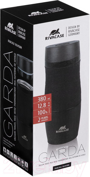 Изображение товара Термокружка Rivacase 90345BM (380мл, черный)