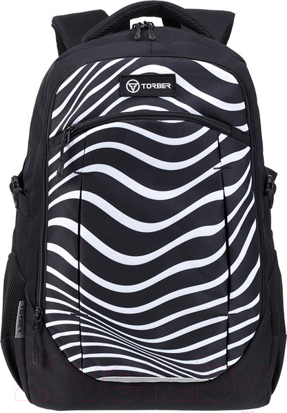 Изображение товара Школьный рюкзак Torber Class X Зебра / T9355-22-ZEB (черный/белый)