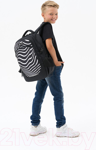 Изображение товара Школьный рюкзак Torber Class X Зебра / T9355-22-ZEB (черный/белый)