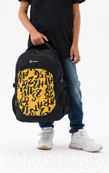 Изображение товара Школьный рюкзак Torber Class X Буквы / T9355-22-BLK-YEL (черный/желтый)