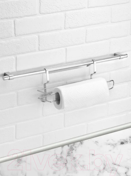 Изображение товара Держатель полотенец на рейлинг El Casa 240093 (серебристый)