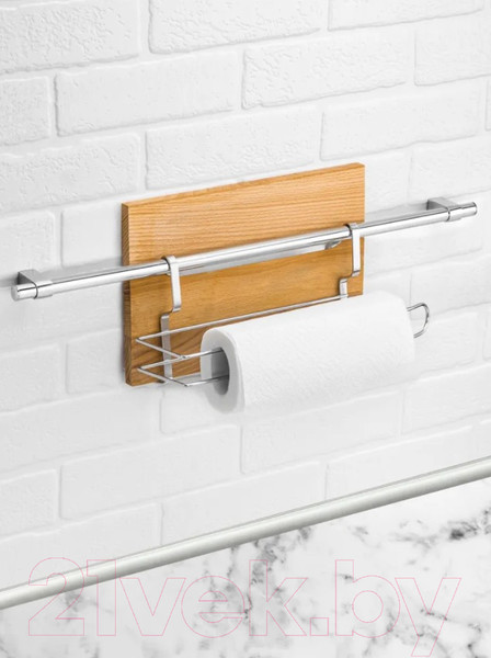 Изображение товара Держатель полотенец на рейлинг El Casa 240093 (серебристый)