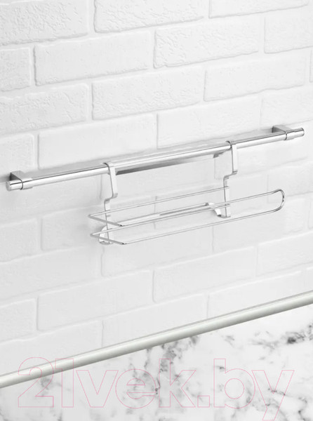 Изображение товара Держатель полотенец на рейлинг El Casa 240093 (серебристый)