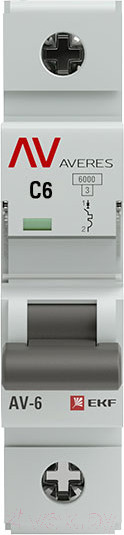 Изображение товара Выключатель автоматический EKF Averes AV-6 1P 6A (C) 6kA / mcb6-1-06C-av