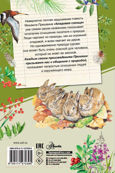 Изображение товара Книга АСТ Кладовая солнца (Пришвин М.)