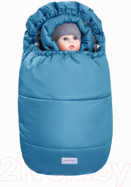 Изображение товара Конверт детский Amarobaby Snowy Travel / AMARO-6102-SG (серо-голубой)