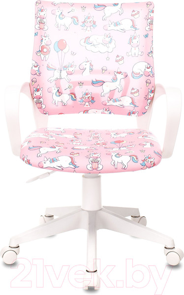 Изображение товара Кресло детское Бюрократ Burokids 1W / 1687095 (розовый единороги/пластик белый)