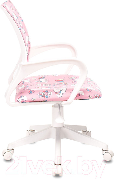 Изображение товара Кресло детское Бюрократ Burokids 1W / 1687095 (розовый единороги/пластик белый)