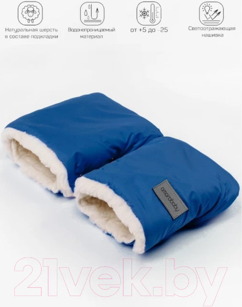 Изображение товара Муфта для коляски Amarobaby Snowy Travel / AMARO-6103-TSI (темно-синий)