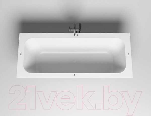 Изображение товара Ванна из искусственного мрамора Salini Orlando Axis 180x80 / 103212G (S-Sense, глянец)
