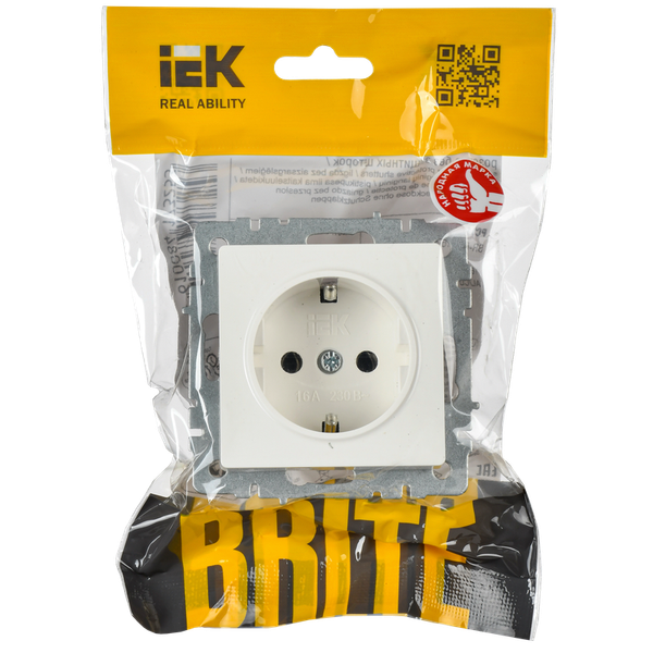 Изображение товара Розетка IEK Brite BR-R11-16-K01 с заземлением (белый)