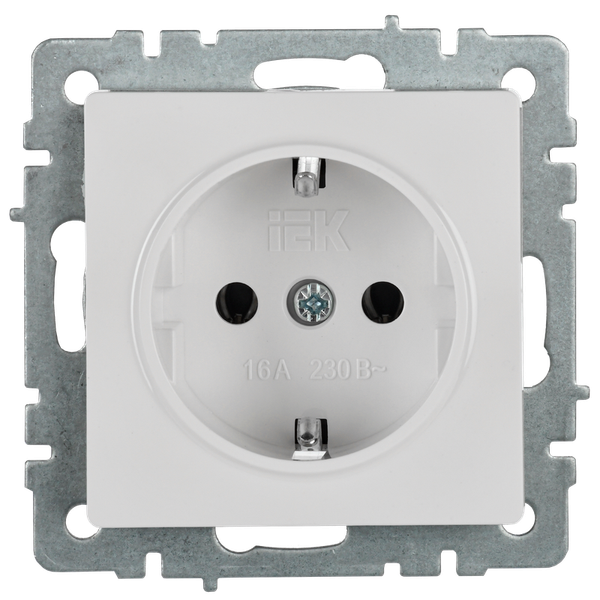 Изображение товара Розетка IEK Brite BR-R11-16-K01 с заземлением (белый)