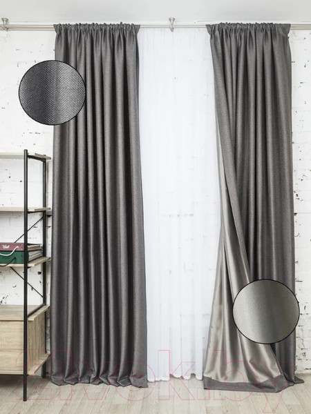Изображение товара Комплект штор Модный текстиль 112MT391019 (250x150, 2шт, темно-серый)