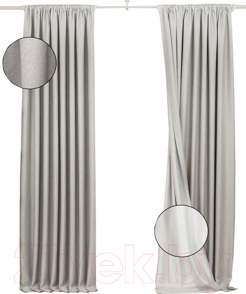 Изображение товара Комплект штор Модный текстиль 112MT222627 (250x150, 2шт, светло-серый)