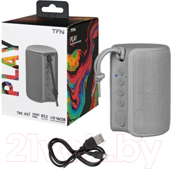 Изображение товара Портативная колонка TFN TWS Play / TFN-BS04-01GR (серый)