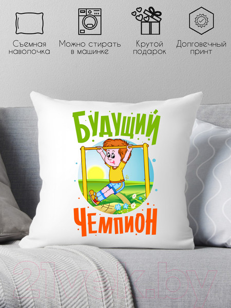 Изображение товара Подушка декоративная Print Style Будущий чемпион / 40x40plat135