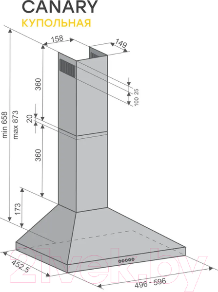 Изображение товара Вытяжка купольная Konigin Canary 50 (черный)