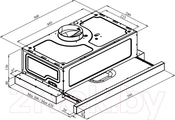 Изображение товара Вытяжка телескопическая Konigin Pixel Out 60 (черный)