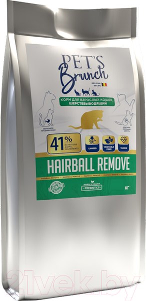 Изображение товара Сухой корм для кошек Pet's Brunch Hairball Remove для взрослых шерстевыводящий (400г)