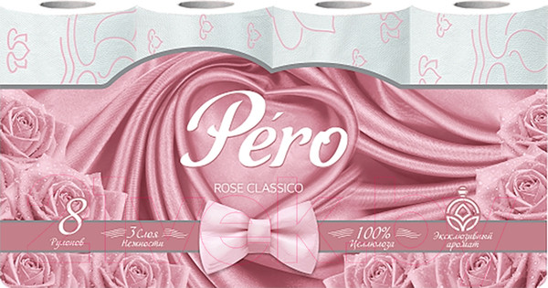 Изображение товара Туалетная бумага Pero Rose с ароматом 3х слойная (8рул)
