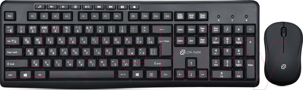 Изображение товара Комплект клавиатура и мышь Оклик 225M (черный)