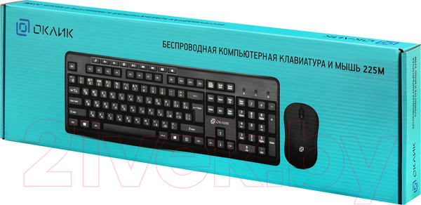 Изображение товара Комплект клавиатура и мышь Оклик 225M (черный)