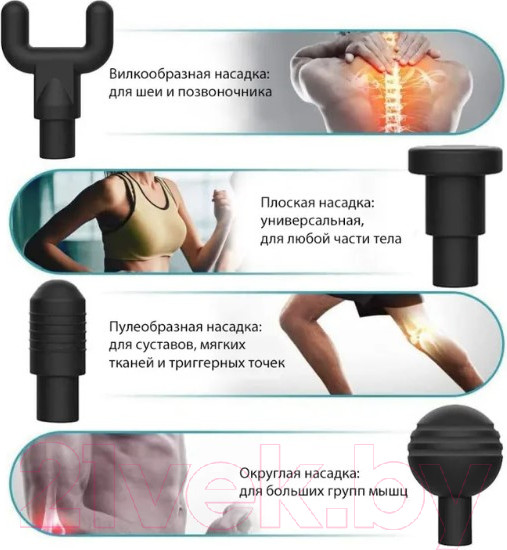 Изображение товара Массажный пистолет CleverCare JF-GUN04 (серебристый)