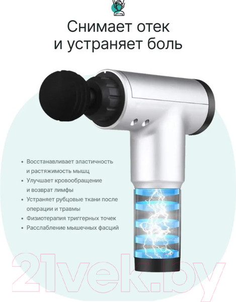 Изображение товара Массажный пистолет CleverCare JF-GUN04 (серебристый)