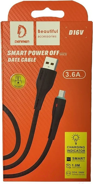 Изображение товара Кабель Denmen D16V Micro (1м, черный)