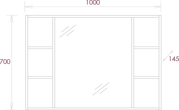 Изображение товара Шкаф с зеркалом для ванной Onika Тимбер Универсальный 100.00 / 210017 (дуб сонома)