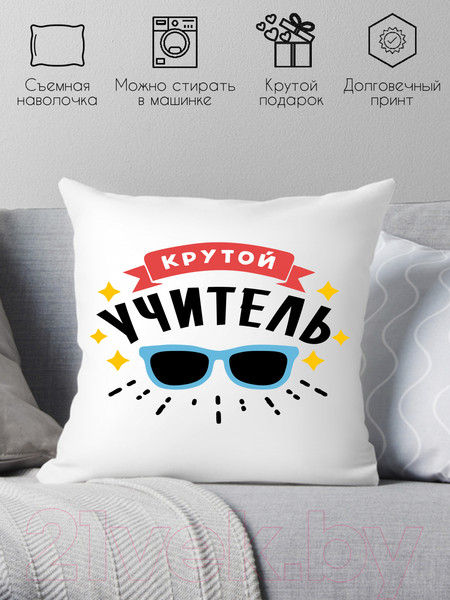 Изображение товара Подушка декоративная Print Style Крутой учитель / 40x40plat95