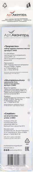 Изображение товара Набор кистей Художественные материалы Творчество С-6903 (3шт)