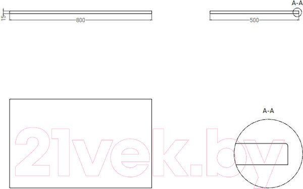 Изображение товара Столешница для тумбы в ванную Salini Costa 800x500 / 200121M (S-Stone, матовый)