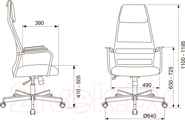 Изображение товара Кресло офисное Бюрократ KB-5M (черный TW-01 3C11/сетка/черный)