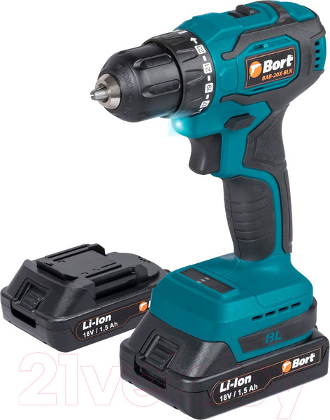 Изображение товара Аккумуляторная дрель-шуруповерт Bort BAB-20X-BLK (93412611)