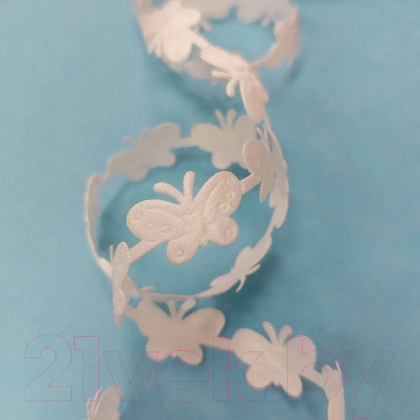 Изображение товара Тесьма декоративная No Brand Бабочки / 2307А (3м, белый)