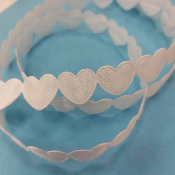 Изображение товара Тесьма декоративная No Brand Сердце / 2306А (3м, белый)