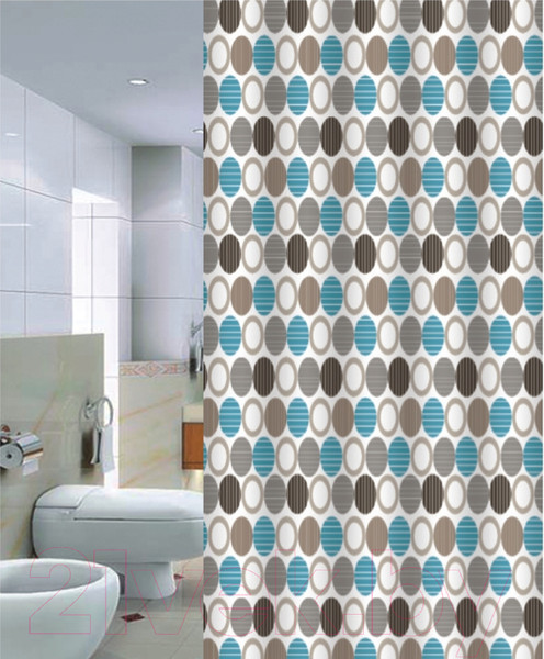 Изображение товара Шторка-занавеска для ванны Primanova Dots D-18592