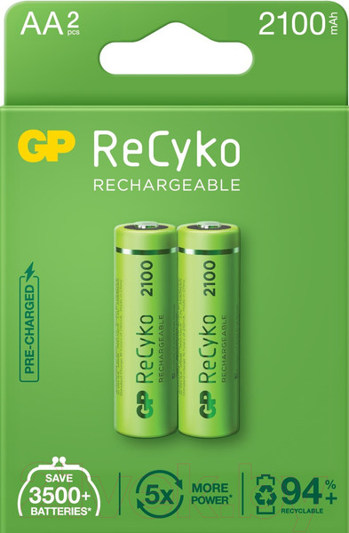 Изображение товара Комплект аккумуляторов GP Batteries 210AAHCE-2EB2 (2шт)