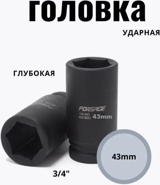 Изображение товара Головка слесарная RockForce RF-46510043 (17222)