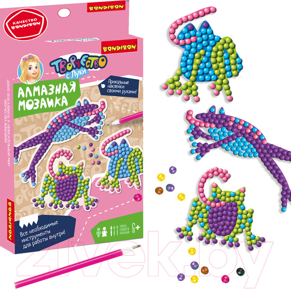 Изображение товара Набор алмазной вышивки Bondibon Лягушки / ВВ5622