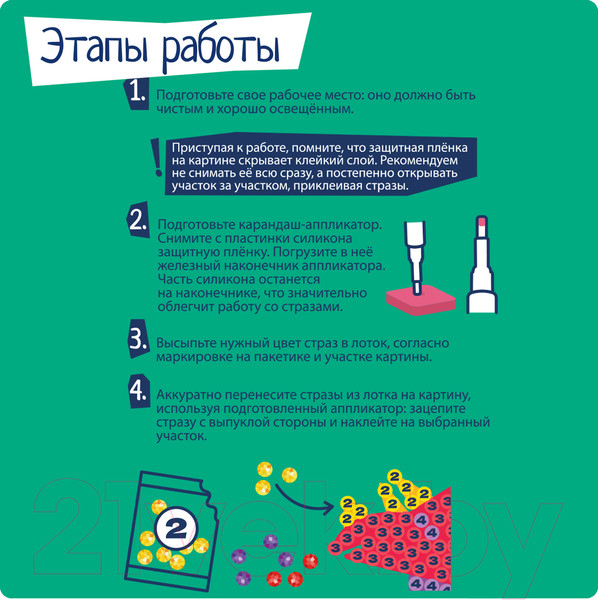 Изображение товара Набор алмазной вышивки Bondibon Динозавры / ВВ5621