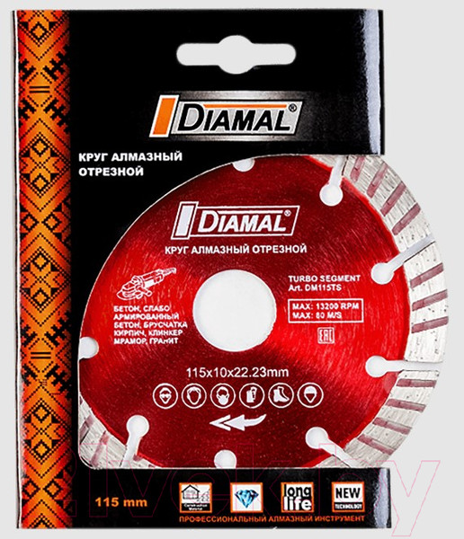 Изображение товара Отрезной диск алмазный Diamal DM115TS